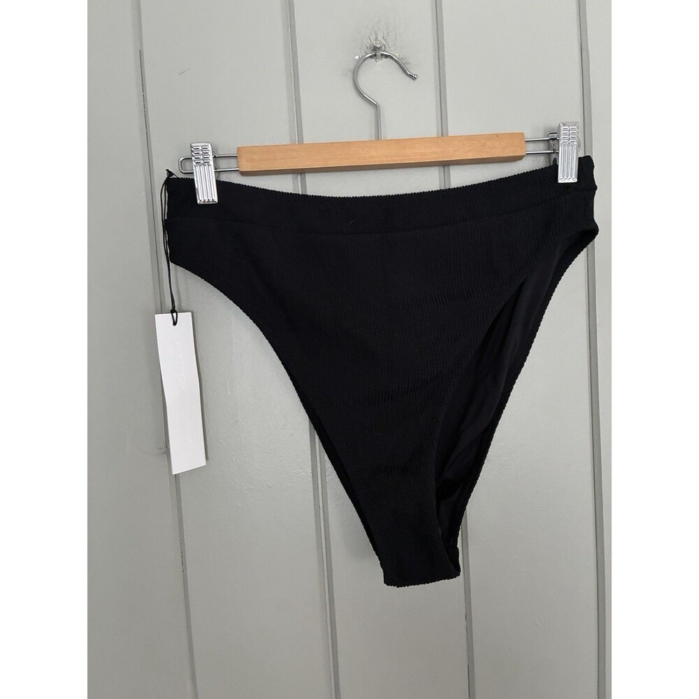 NWT Maison Marine Black Bikini Swim Bottoms XL Black Textured Made in USA NEW
